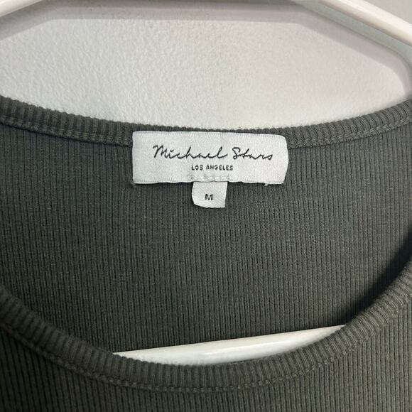 Michael Stars Olive Green Jordan Mini Bodycon Long Sleeve Dress Size Medium - Picture 4 of 7